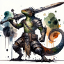 Lizardfolk Swordsman Adoptable Character Art 7$