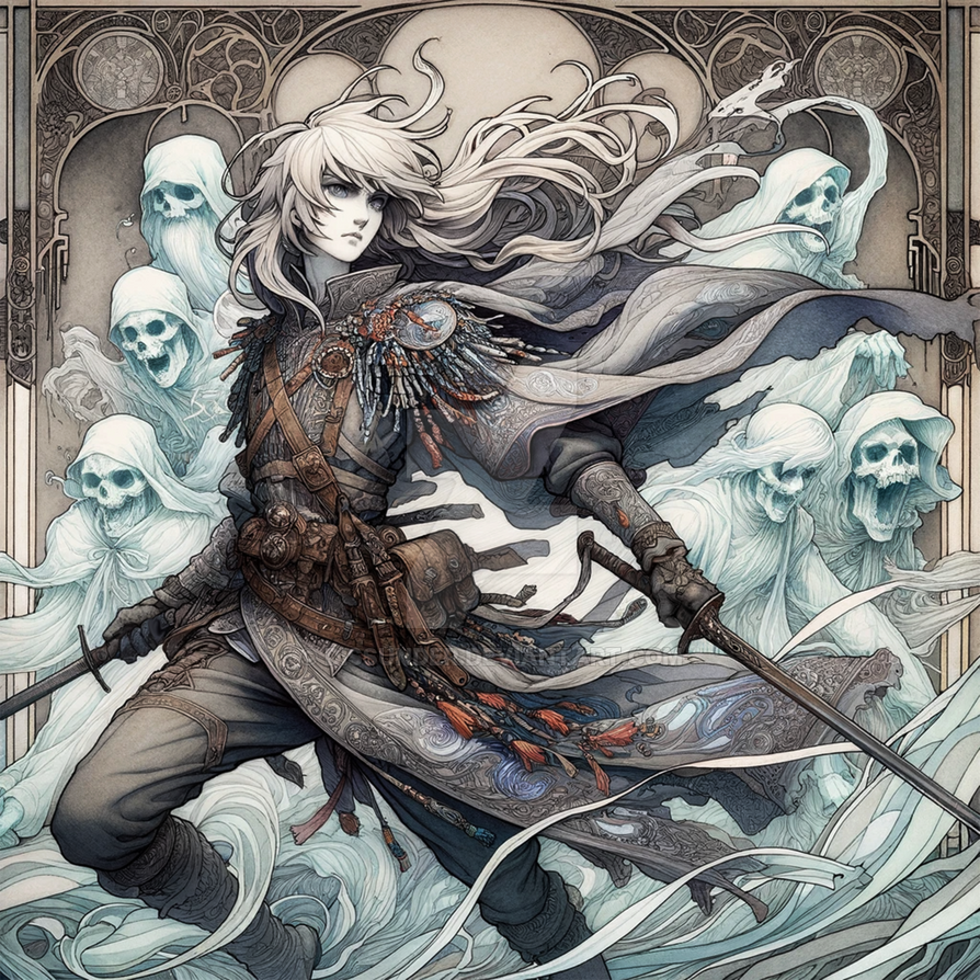Slavic Anime Warrior Spectral Caster Character Art by Dissunder on ...