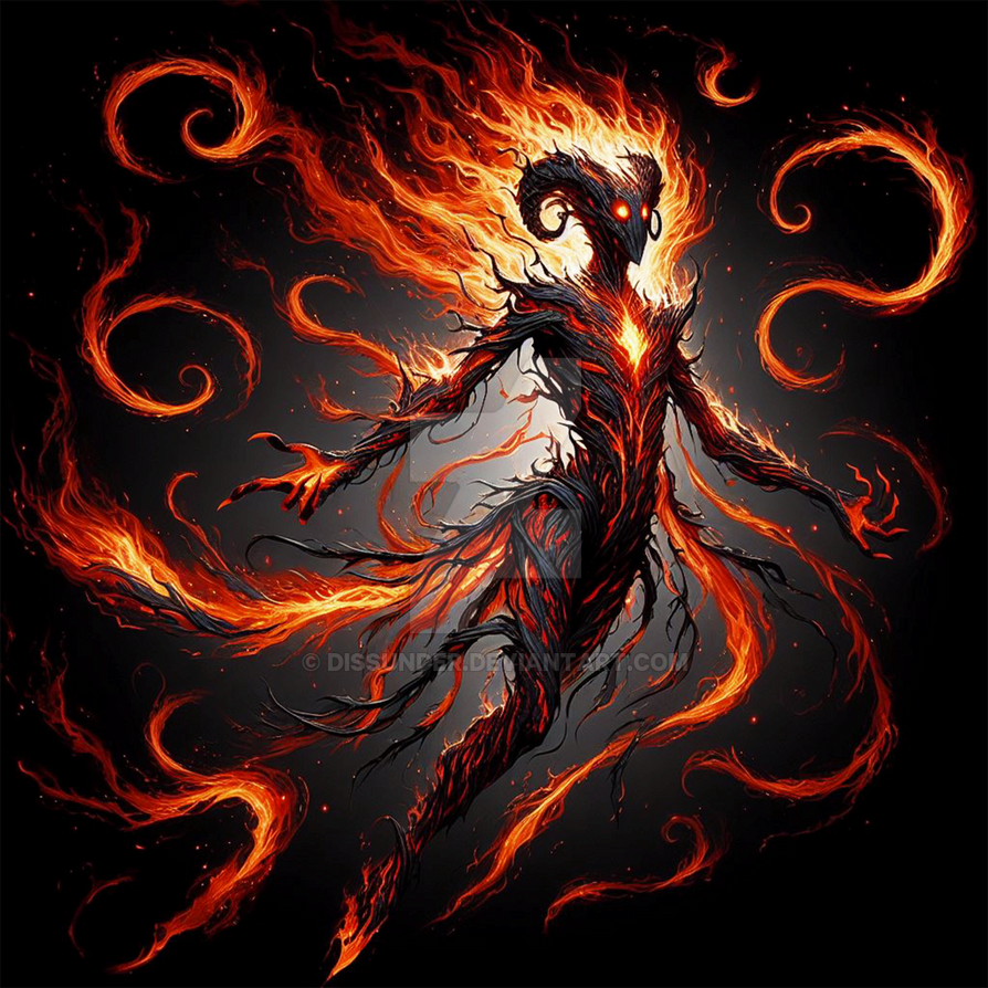 Fire Demon Infernal Horned Creature Adoptable 7$ by Dissunder on DeviantArt