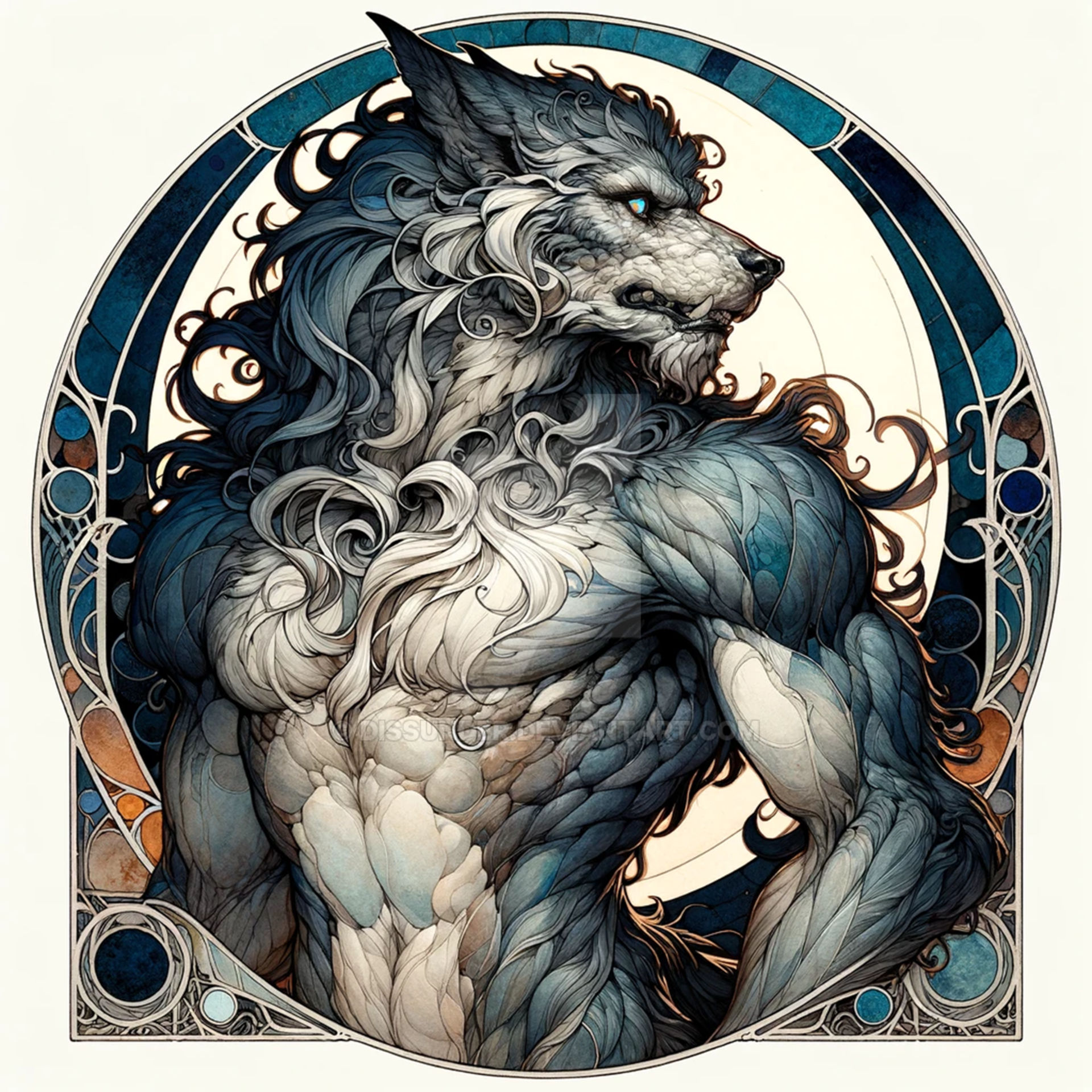 Werewolf Adoptable Male Character Art Portrait 6$ by Dissunder on ...