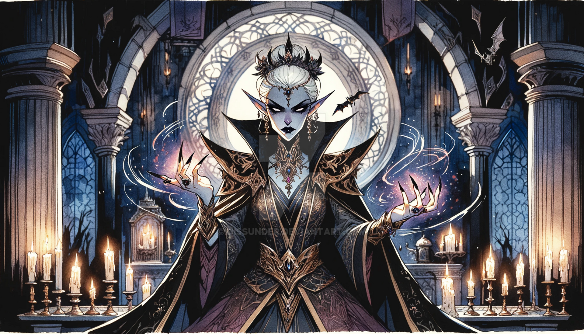 Vampire Dro Vampire Queen Anime Drow Dark Fantasy Art 10$ by Dissunder on DeviantArt