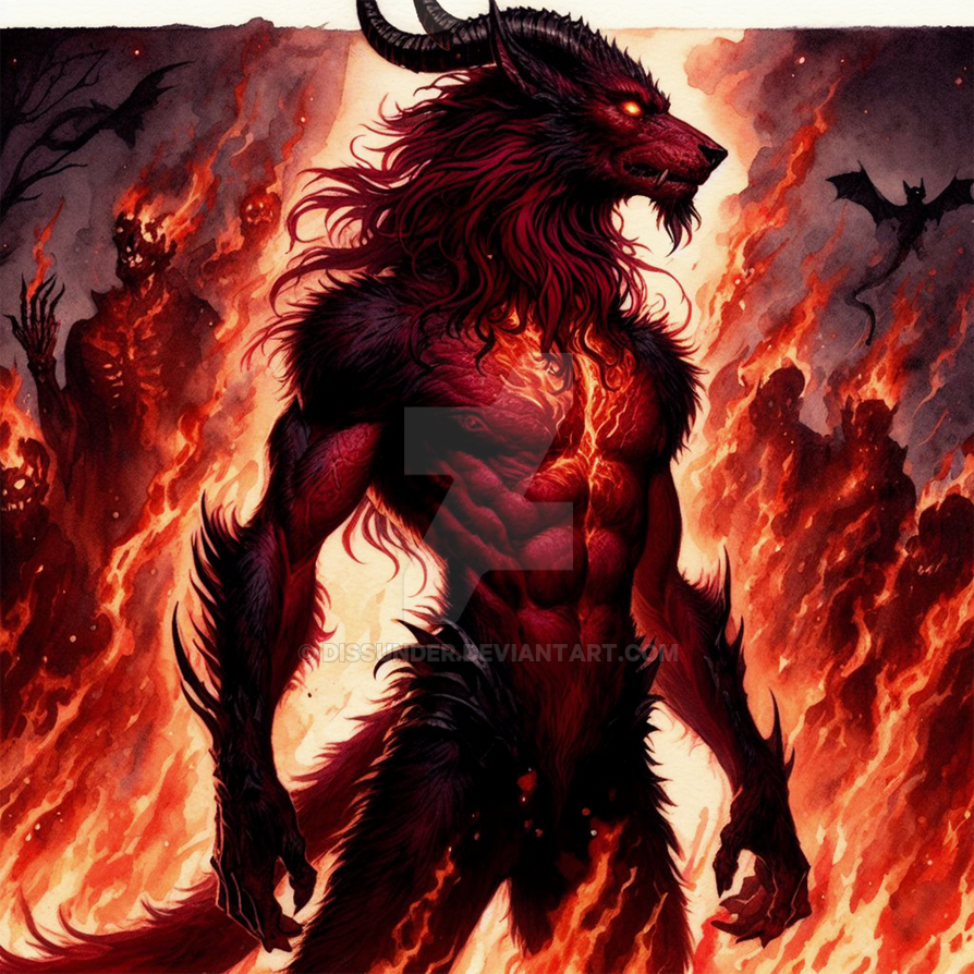 Infernal Wolves Werewolf Infernal Demon Adoptable Creature Art 8$ by Dissunder on ...