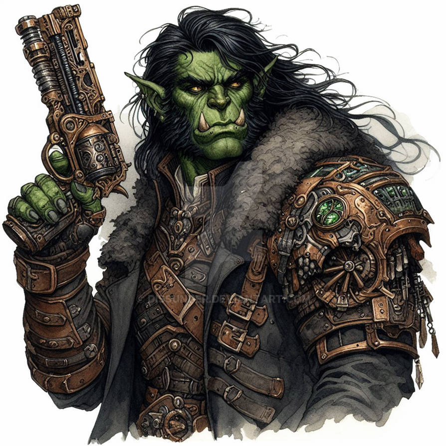 Orc Steampunk Gunner Adoptable Character Art 6$ by Dissunder on DeviantArt