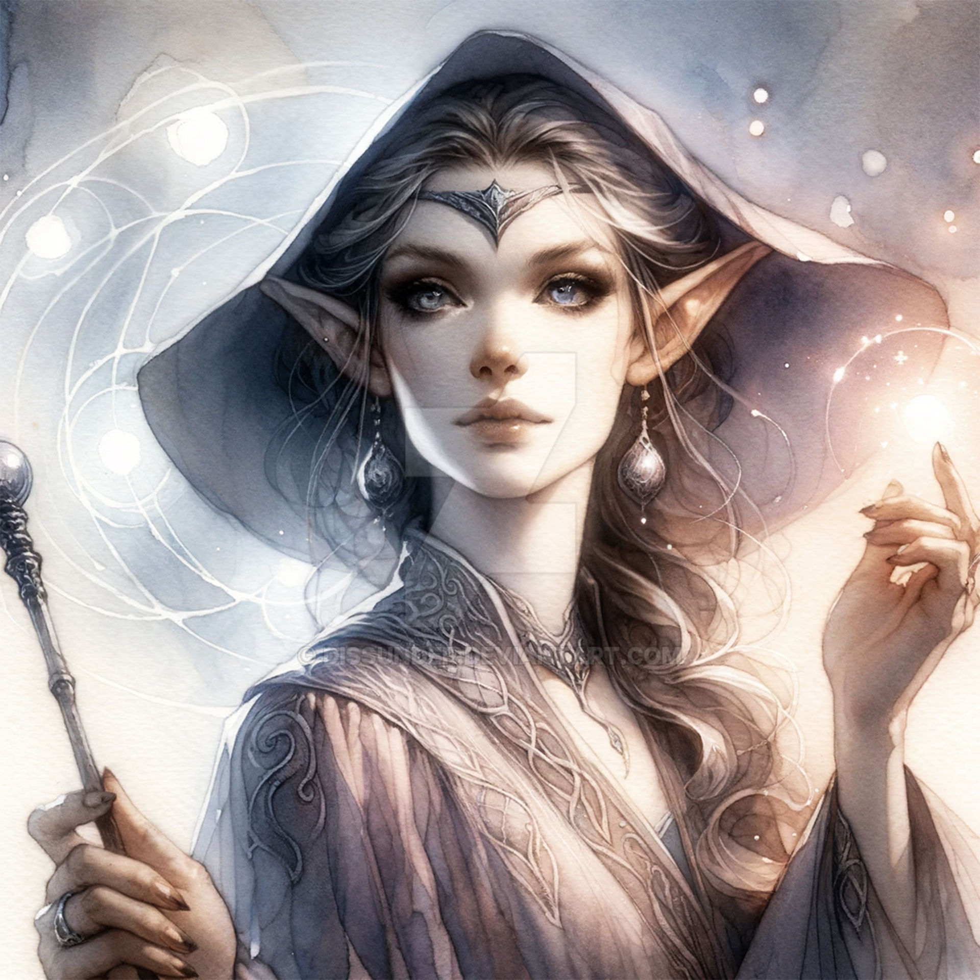 Elf Witch Sorceress Adoptable Art Portrait 6$ by Dissunder on DeviantArt