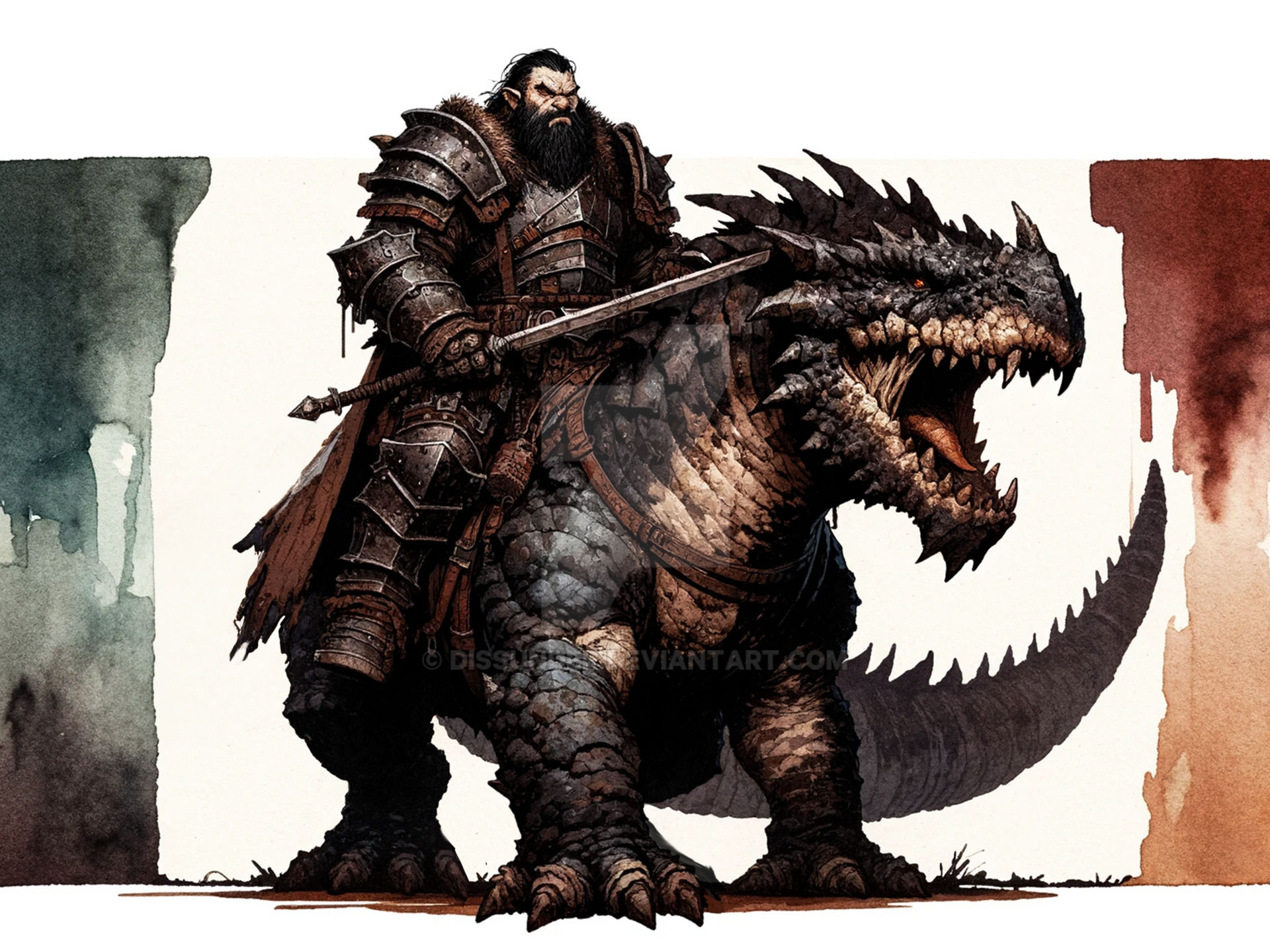 Mountain Dwarf Dragon Rider Adoptable Art 15$ by Dissunder on DeviantArt