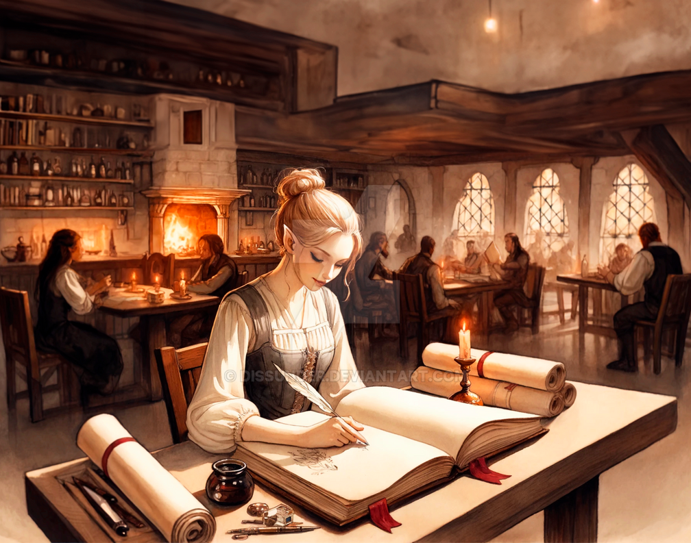 Elf Writer Art Character Adoptable Peaceful Art 6$ by Dissunder on ...