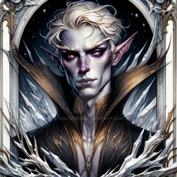 Elf Drow Male Character Magician DnD Art