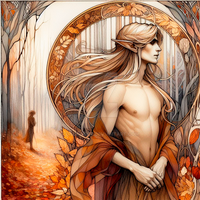 Elf Male Autumn Character Adoptable Art