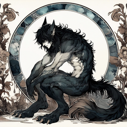 Dark Anime Werewolf Male Character Adopt Art 7$