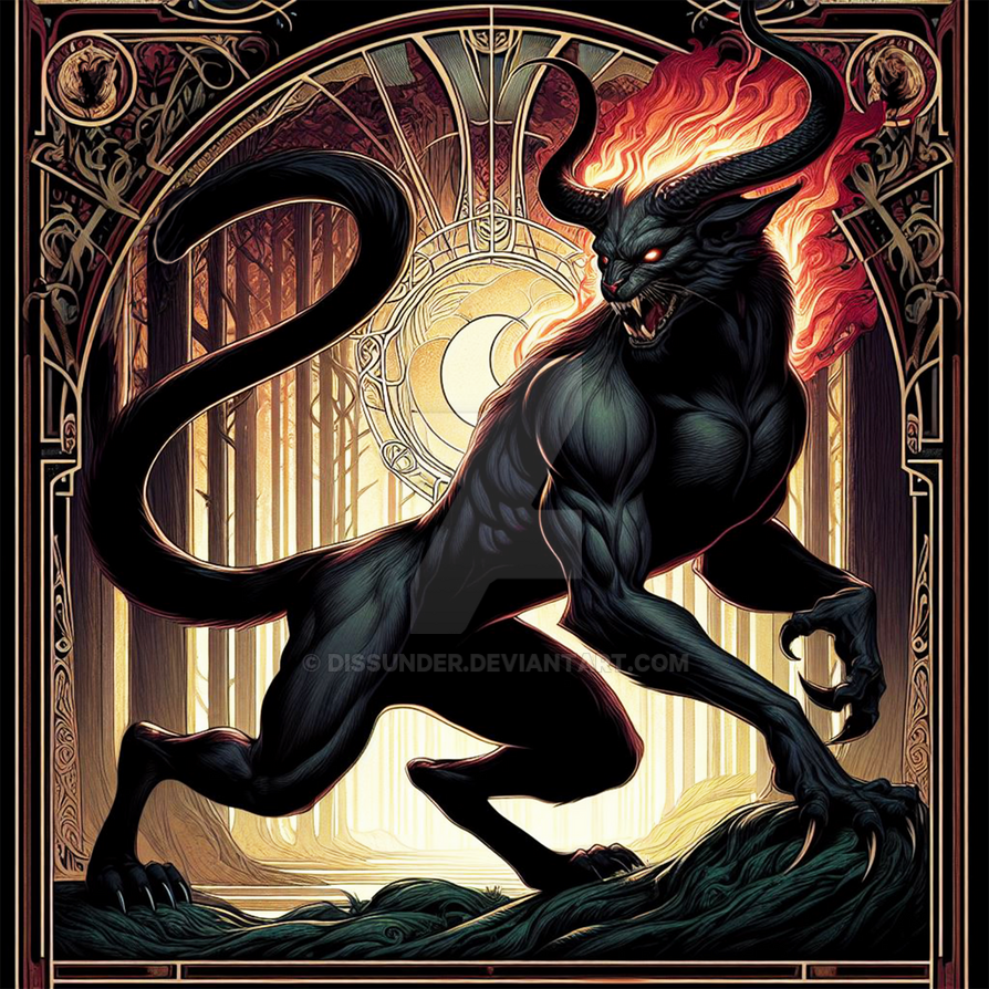 Warewolf Devil Demonic Infernal Horned Panther Werewolf Creature by Dissunder on ...