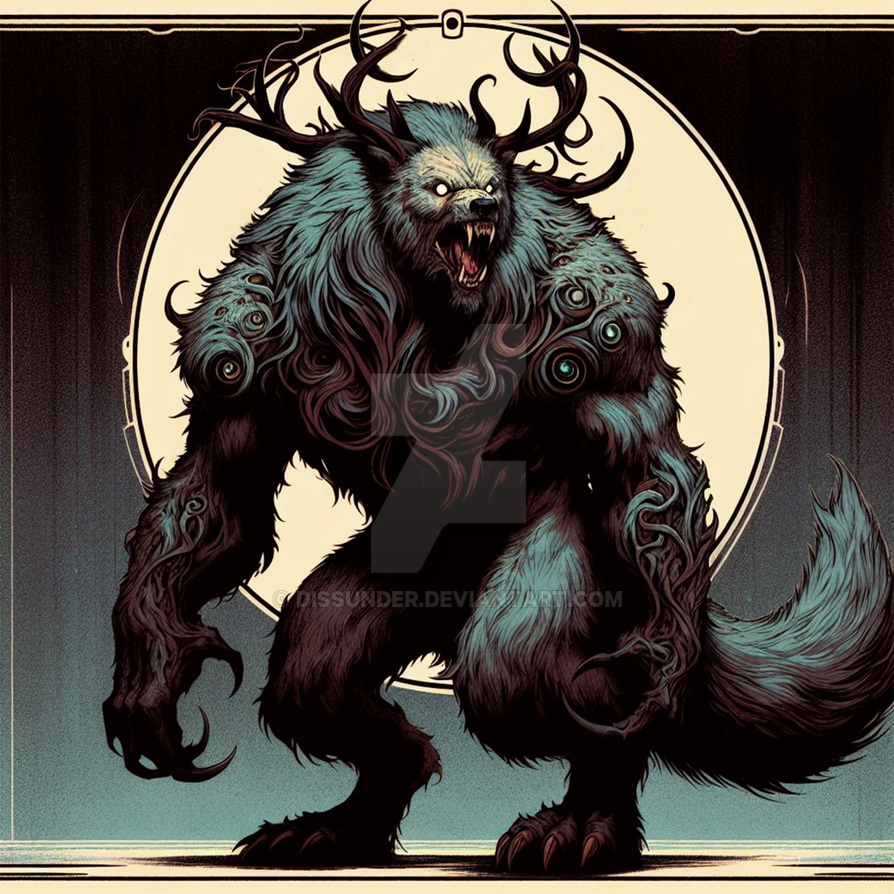 Cursed Wolves Horned Bear Wolf Werewolf Cursed Creature Art 7$ by Dissunder on DeviantArt