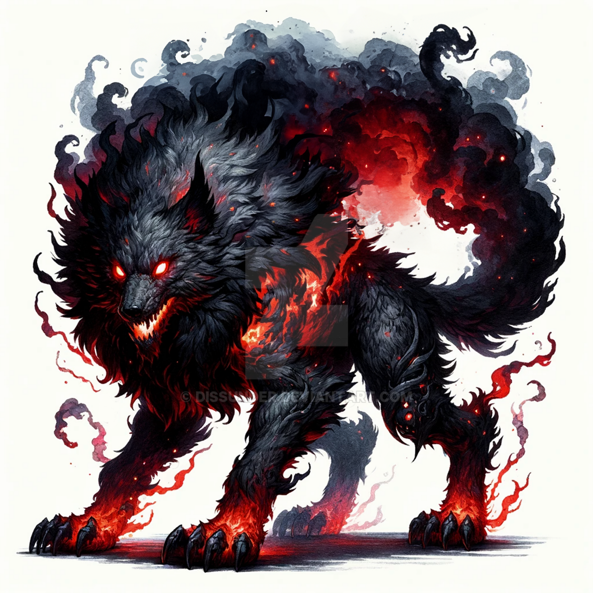Infernal Wolves Infernal Demonic Wolf Adoptable Creature Art 5$ by Dissunder on DeviantArt