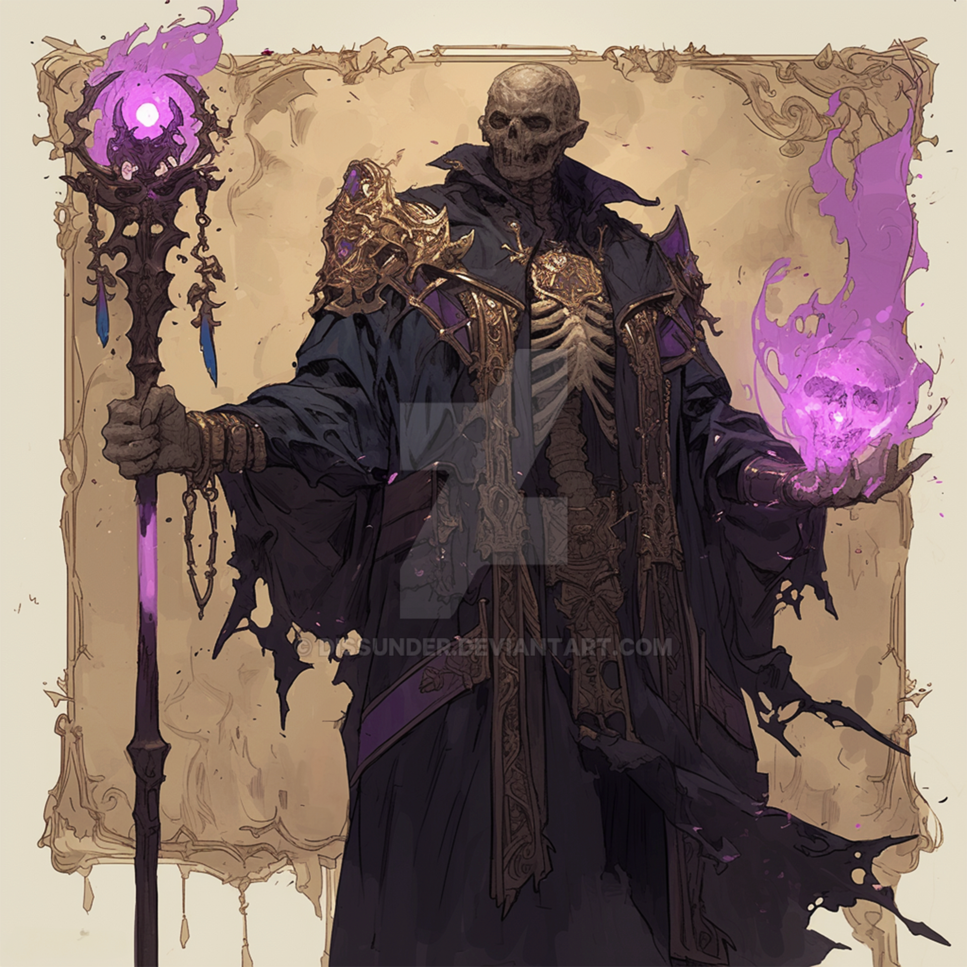 Deathlock Token Adoptable Undead Lich Warlock Necromancer DnD Art by Dissunder on ...