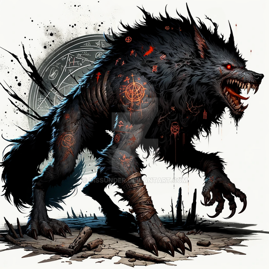 Cursed Wolves Cursed Wolf Werewolf Creature Adoptable Art DnD 6$ by Dissunder on ...