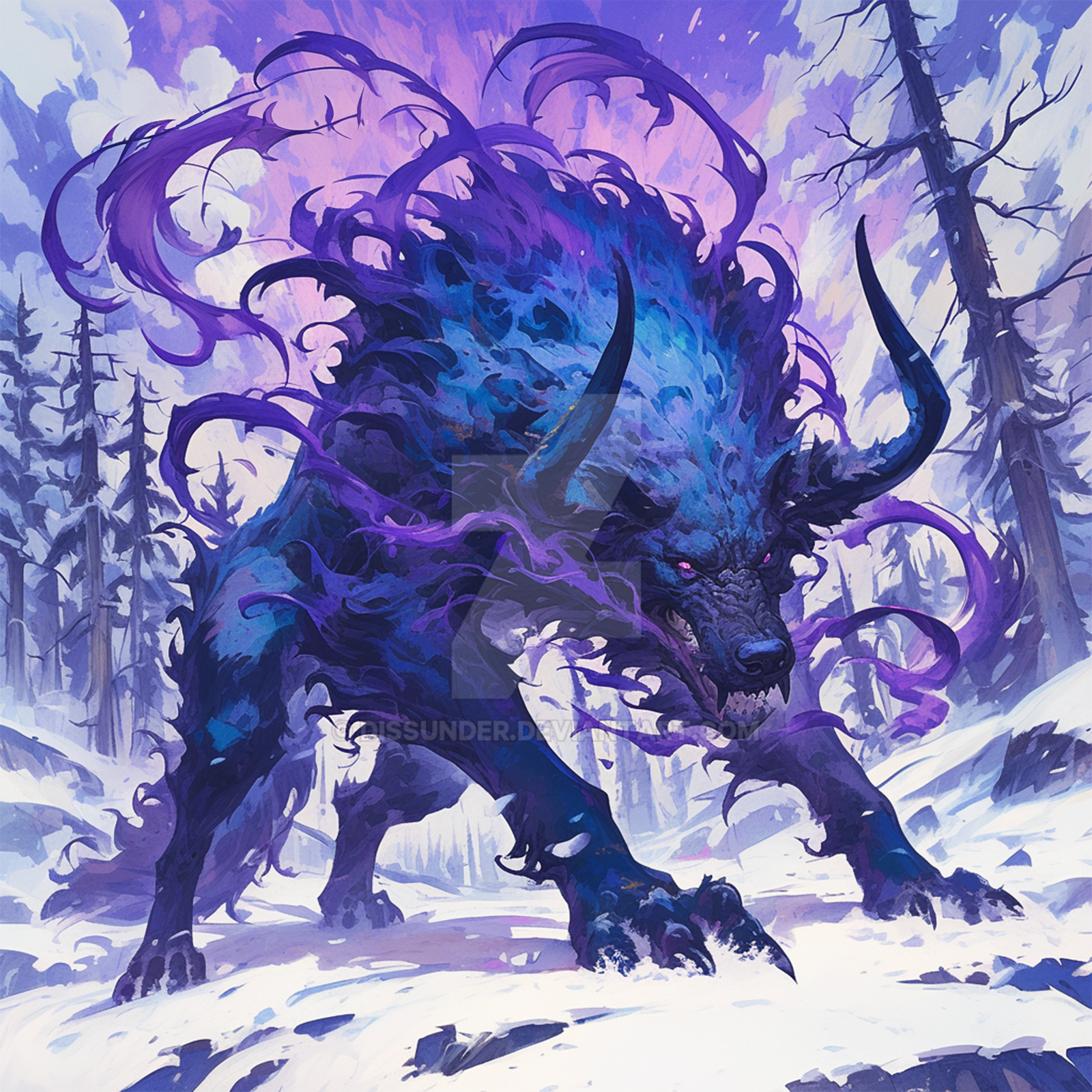 Cursed Wolves Horned Beast Werewolf Cursed Wolf Creature Art 7$ by Dissunder on ...