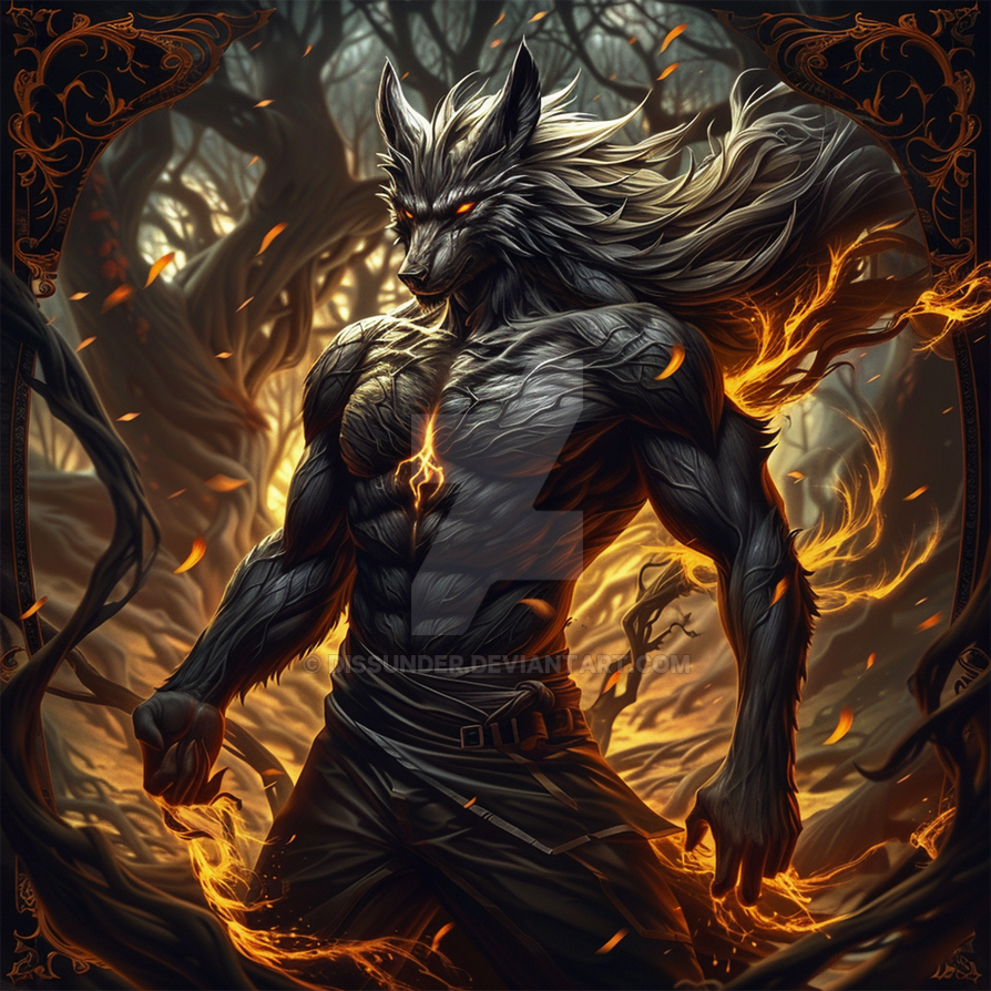 Infernal Wolves Infernal Canine Werewolf Character Adoptable Art by Dissunder on DeviantArt