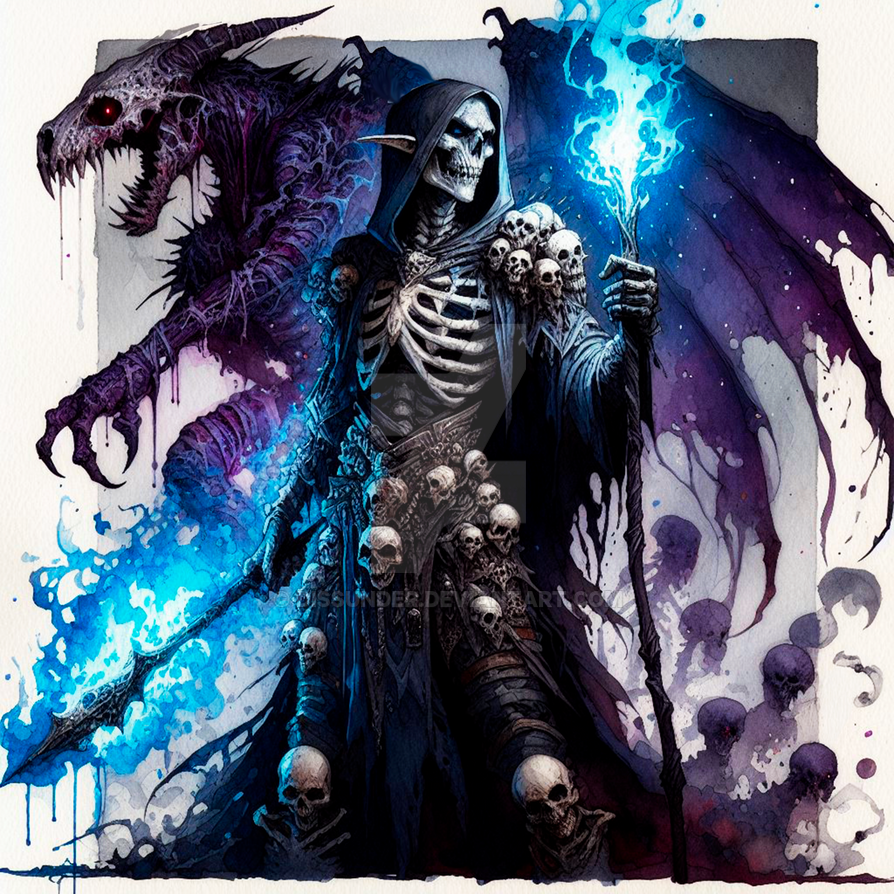 Deathlock Token Undead Elf Drow Warlock Necromancer DnD Art Adopt by Dissunder on ...