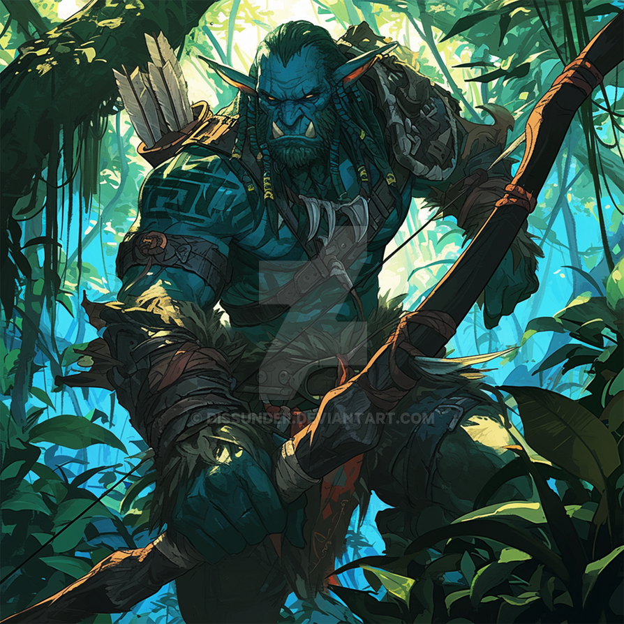 Orc Ranger Barbarian Warrior DnD Character Art 5$ by Dissunder on ...