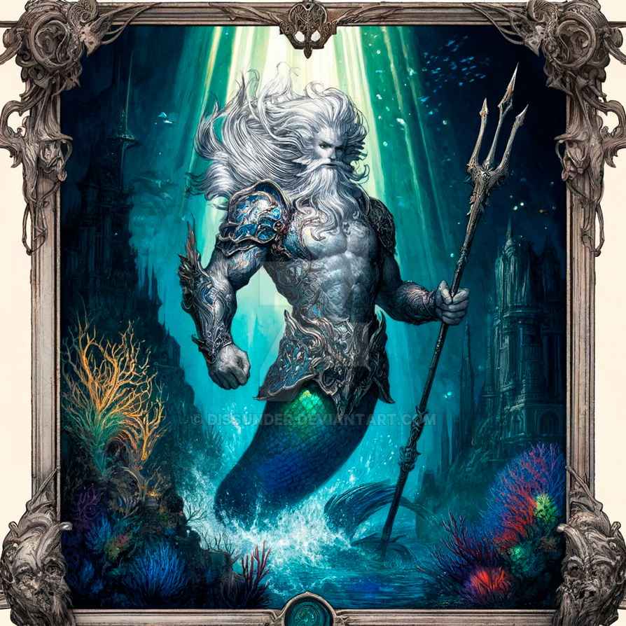 Triton DnD Character Aquatic Merfolk Adoptable Art by Dissunder on ...