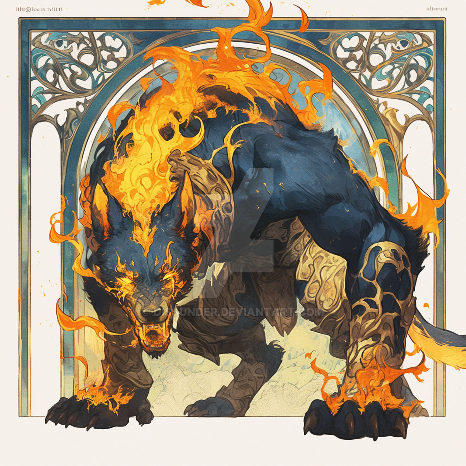 Infernal Wolves Infernal Werewolf Demonic Creature Adoptable Art by Dissunder on DeviantArt