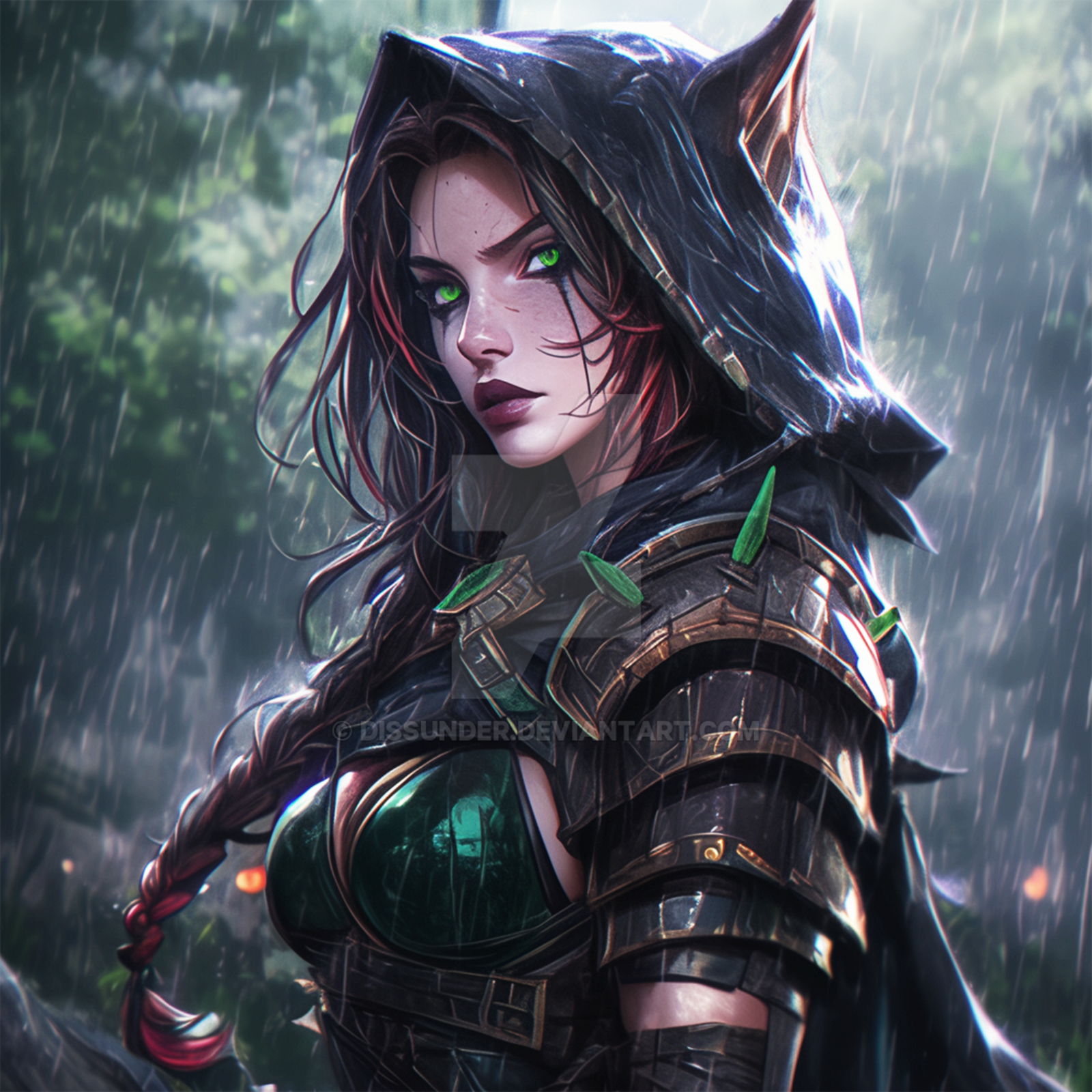 Female Witch Assassin Rain DnD Fantasy Art Adopt by Dissunder on DeviantArt