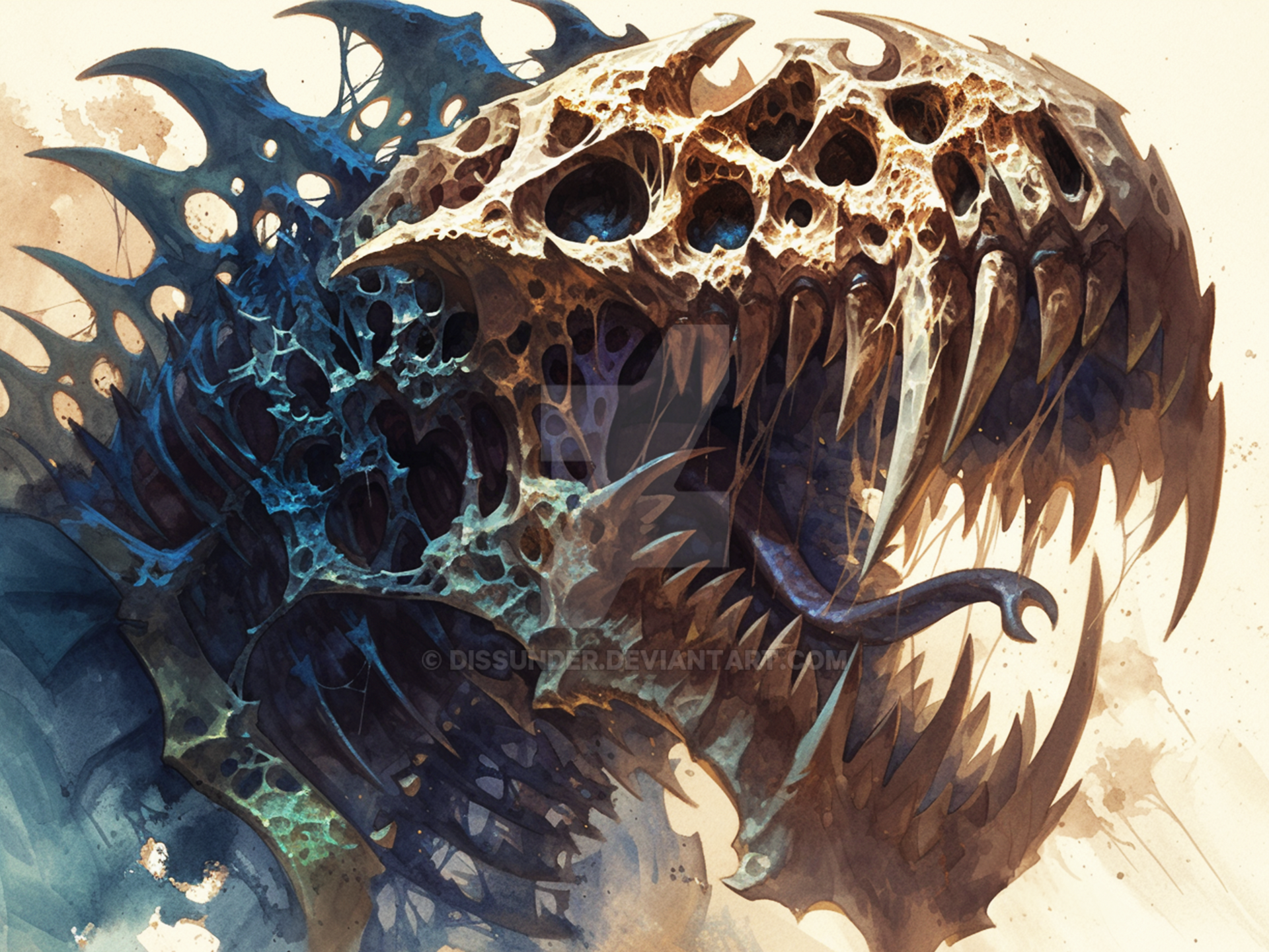 Necromorph Beast Skeleton Dragon Creature Art 6$ by Dissunder on DeviantArt