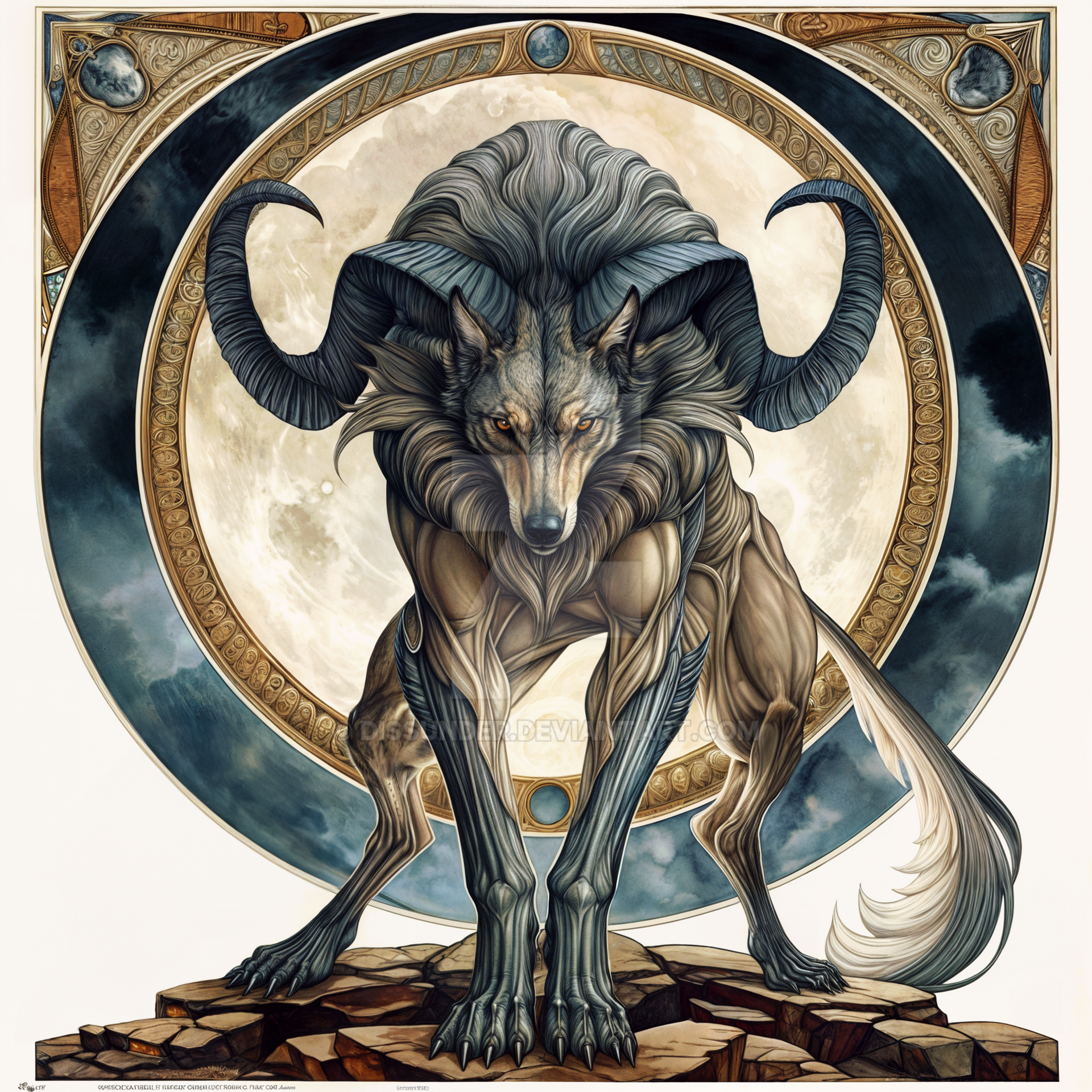 Cursed Wolves Horned Cursed Wolf Werewolf Canine Creature Art 9$ by Dissunder on ...