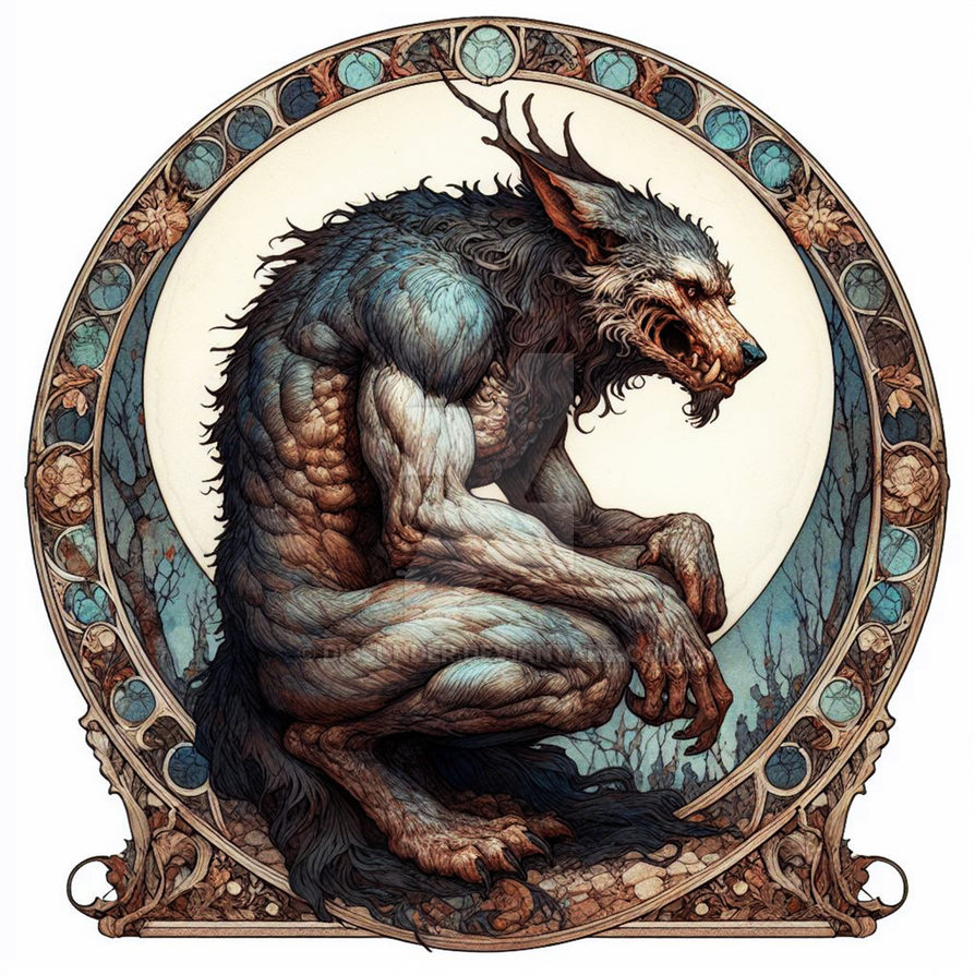 Cursed Wolves Horned Werewolf Adoptable Cursed Wolf Art Creature by Dissunder on ...