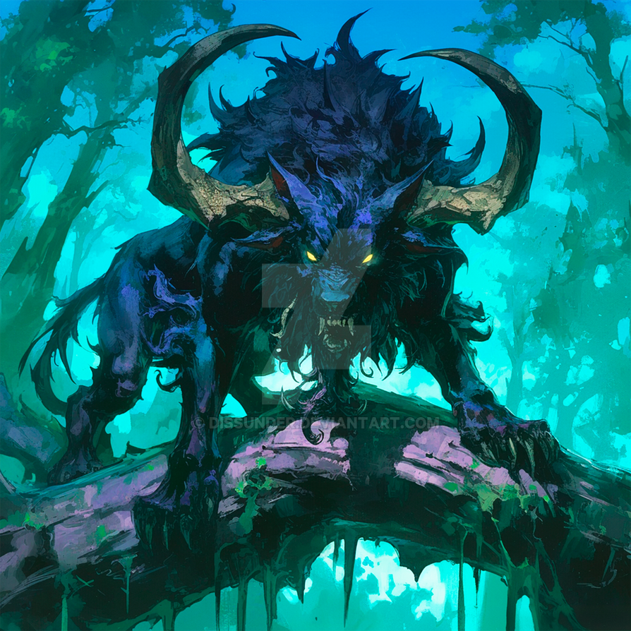 Cursed Wolves Horned Werewolf Adoptable Cursed Wolf Creature DnD by Dissunder on ...