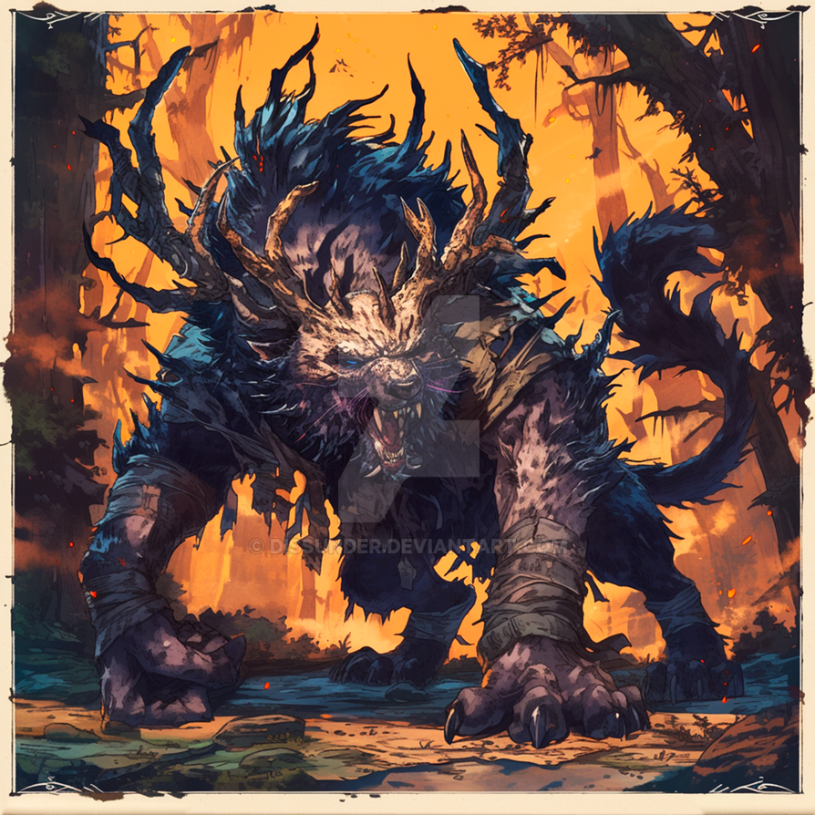 Cursed Wolves Horned Beast Cursed Werewolf Wolf Adoptable 7$ by Dissunder on DeviantArt