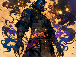 Djinn Drow Male Sorcerer DnD Demon Adoptable Art