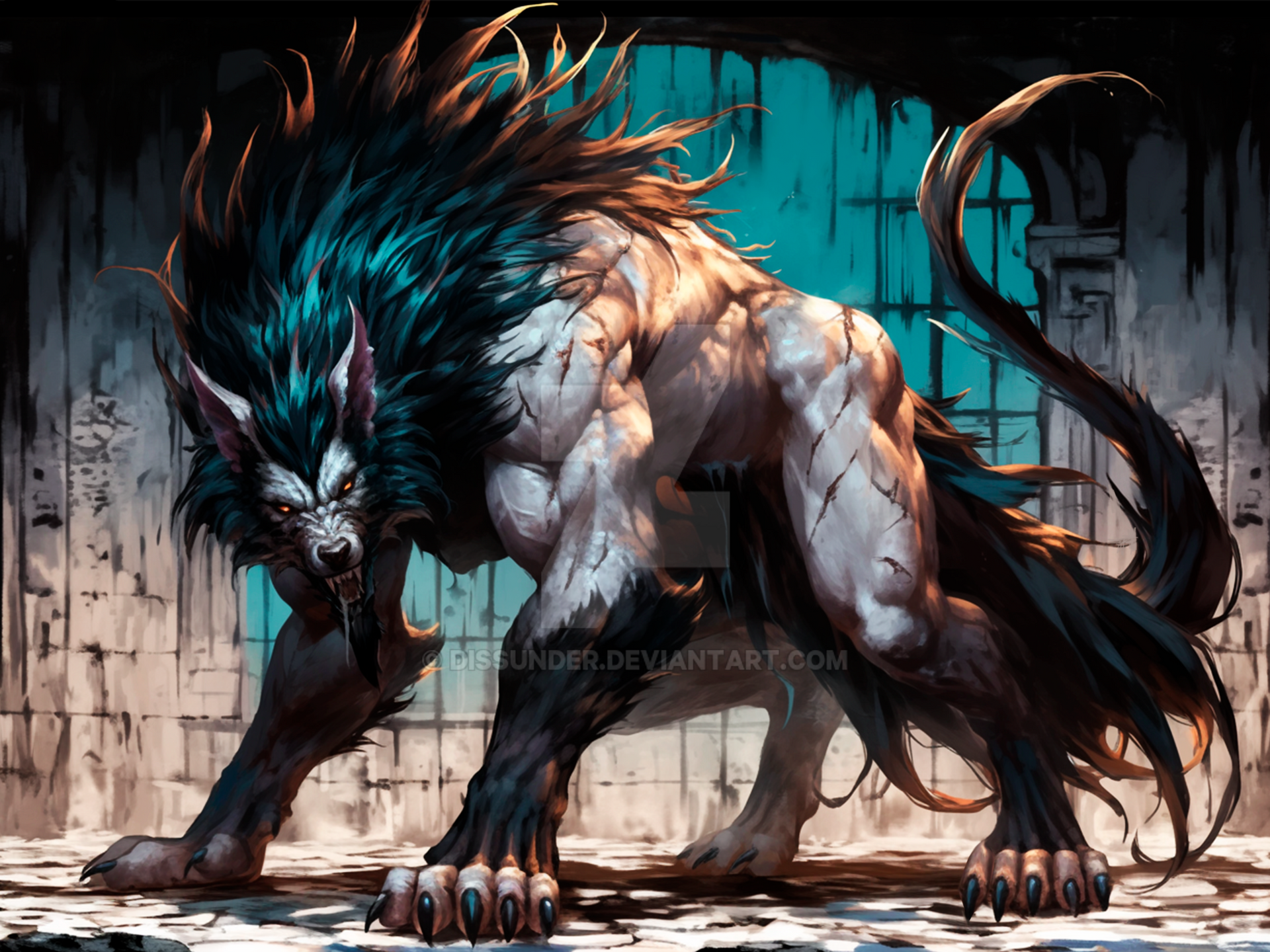 Cursed Wolves Werewolf Beast Adoptable Cursed Wolf Creature Art by Dissunder on ...