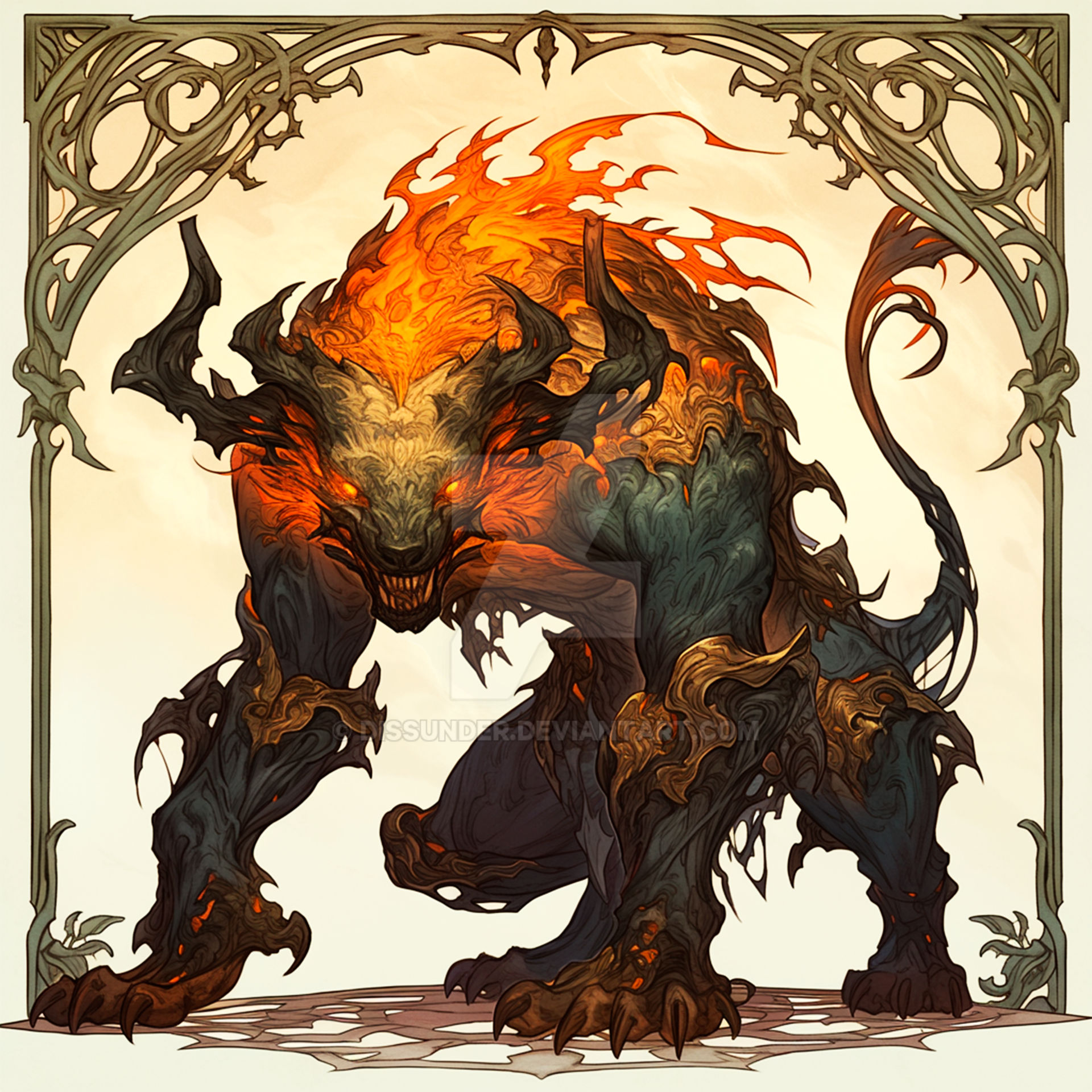 Infernal Wolves Demonic Horned Infernal Beast Werewolf Adoptable by Dissunder on DeviantArt