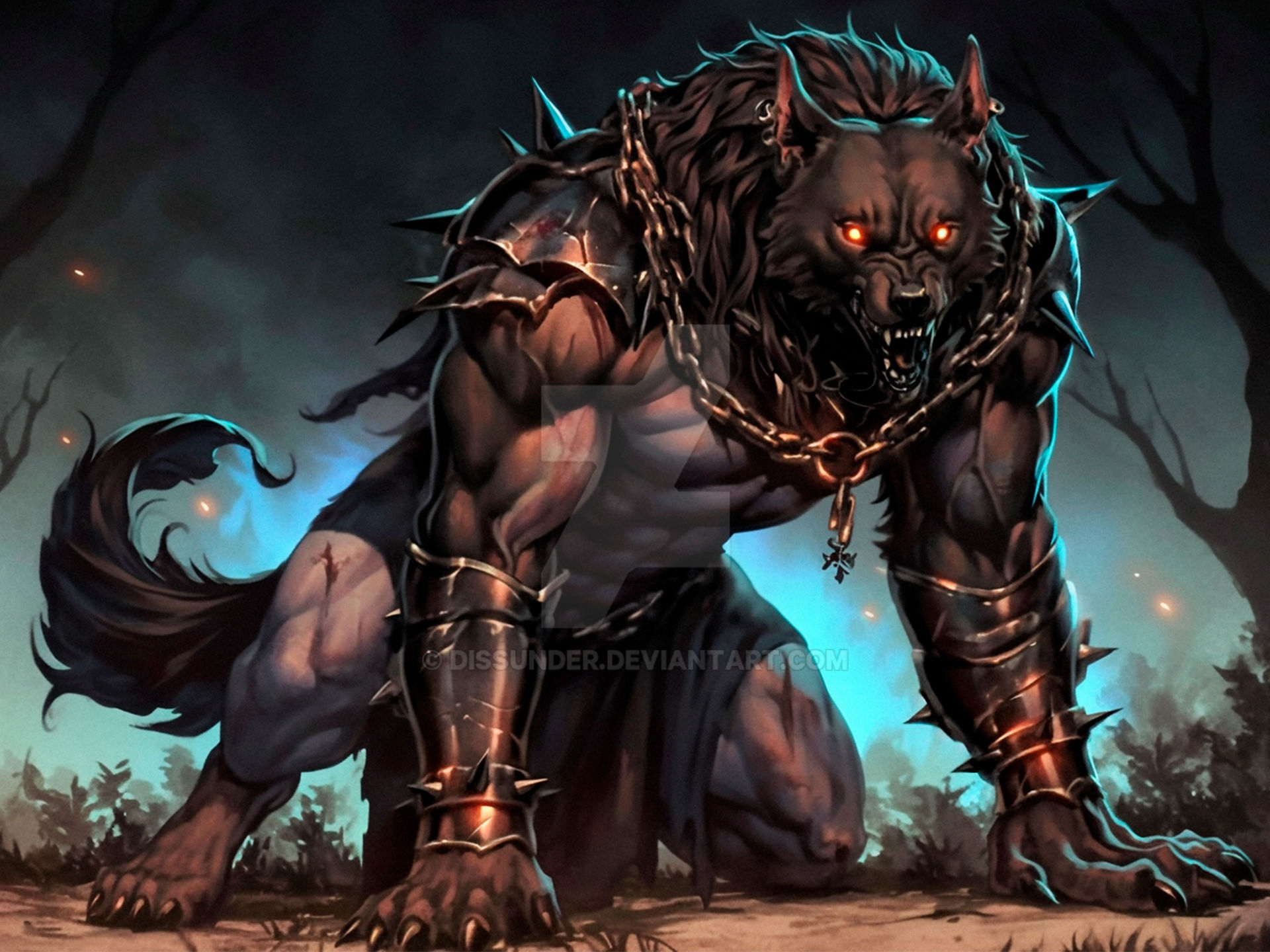 Cursed Wolves Werewolf Cursed Beast Wolf Canine Creature Art 6$ by Dissunder on ...
