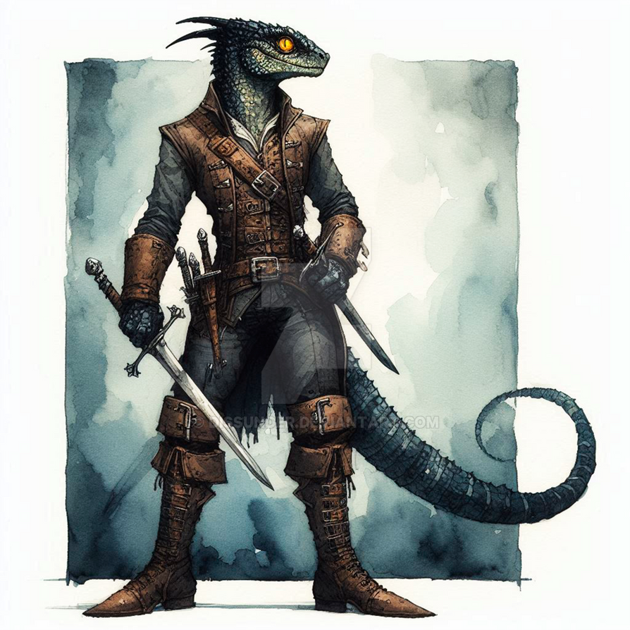 Lizardfolk Lizard Rogue Character Adoptable DnD 7$ by Dissunder on ...
