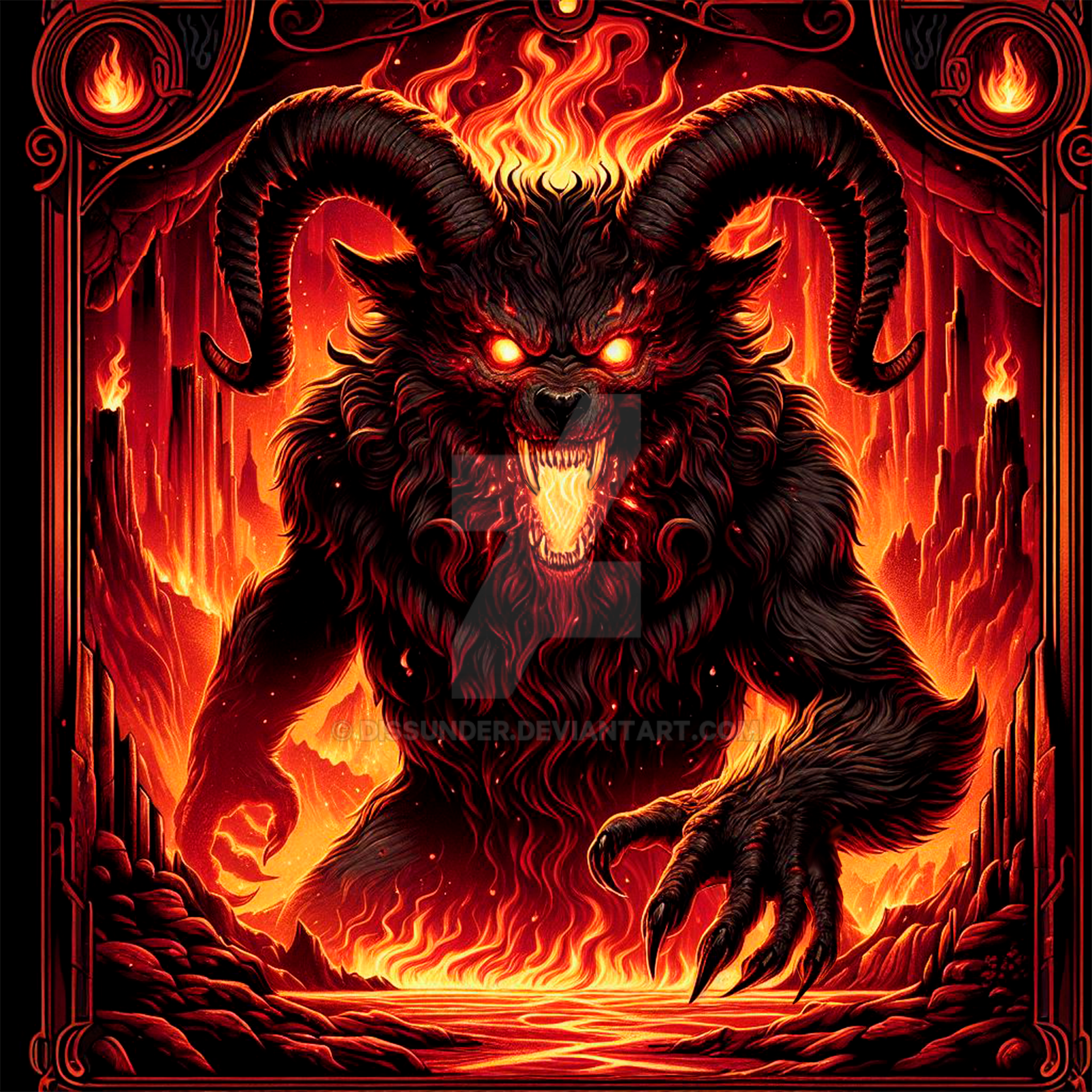 Infernal Wolves Horned Werewolf Adoptable Art Infernal Beast Wolf by Dissunder on ...