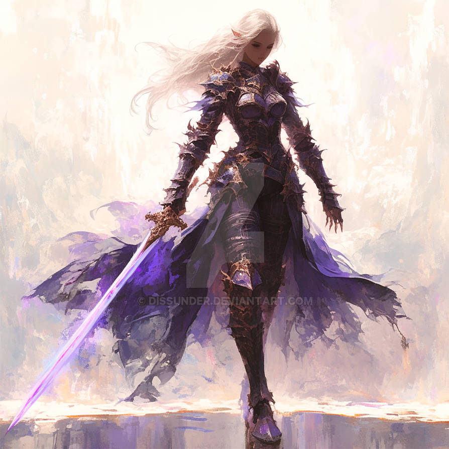 Elf Drow Lady Knight Fantasy DnD Adoptable Art 7$ by Dissunder on ...