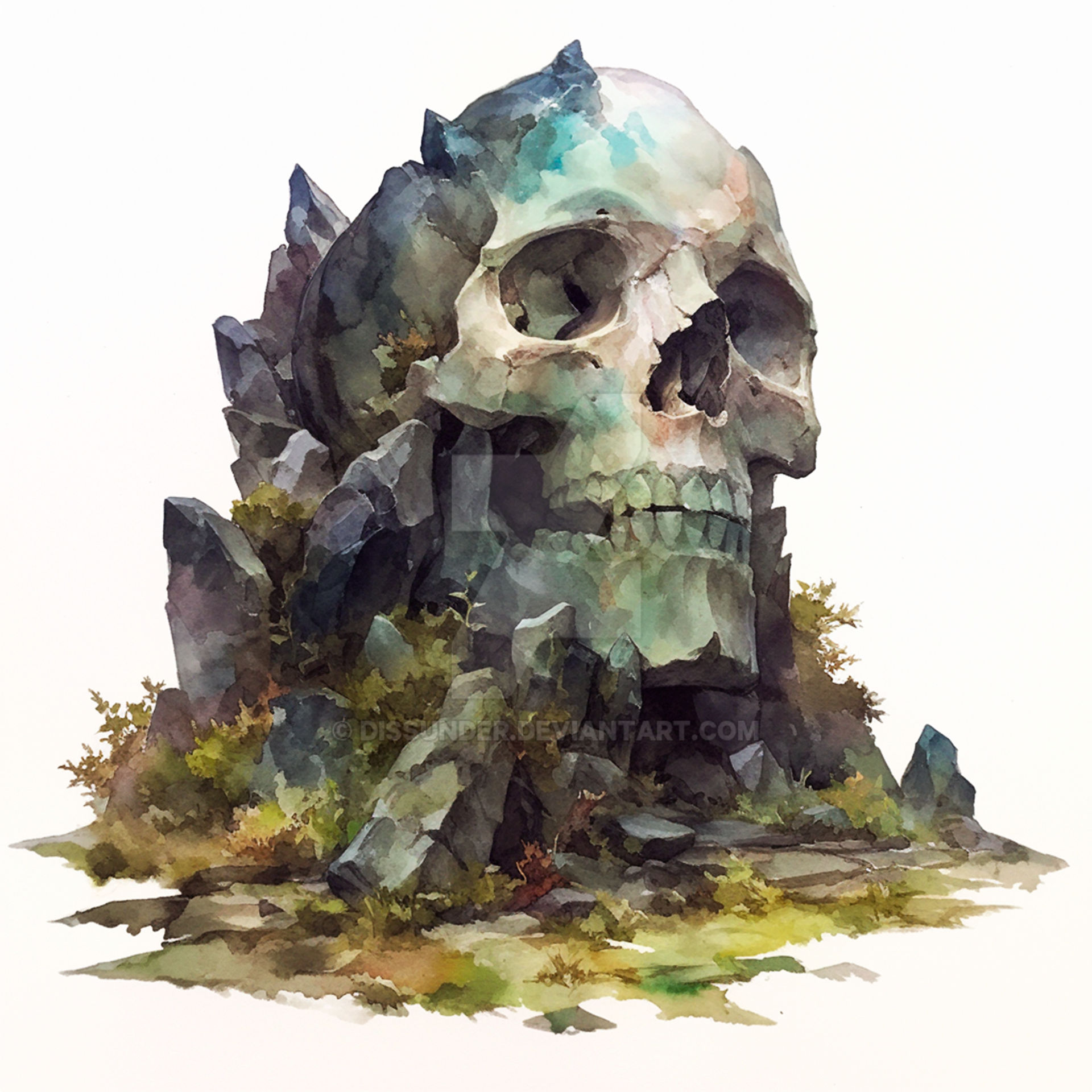 Stone Skeleton Art New Design Polyresin Rock Skeleton Gothic Horror