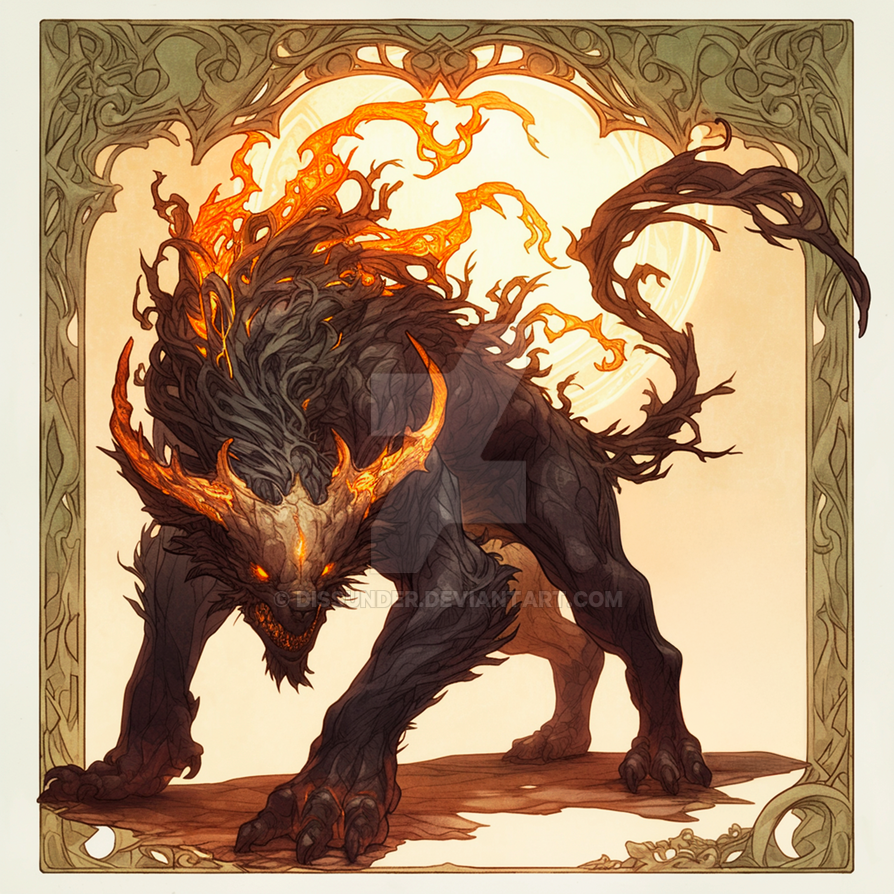 Infernal Wolves Horned Infernal Werewolf Creature Wolf Beast 7$ by Dissunder on DeviantArt
