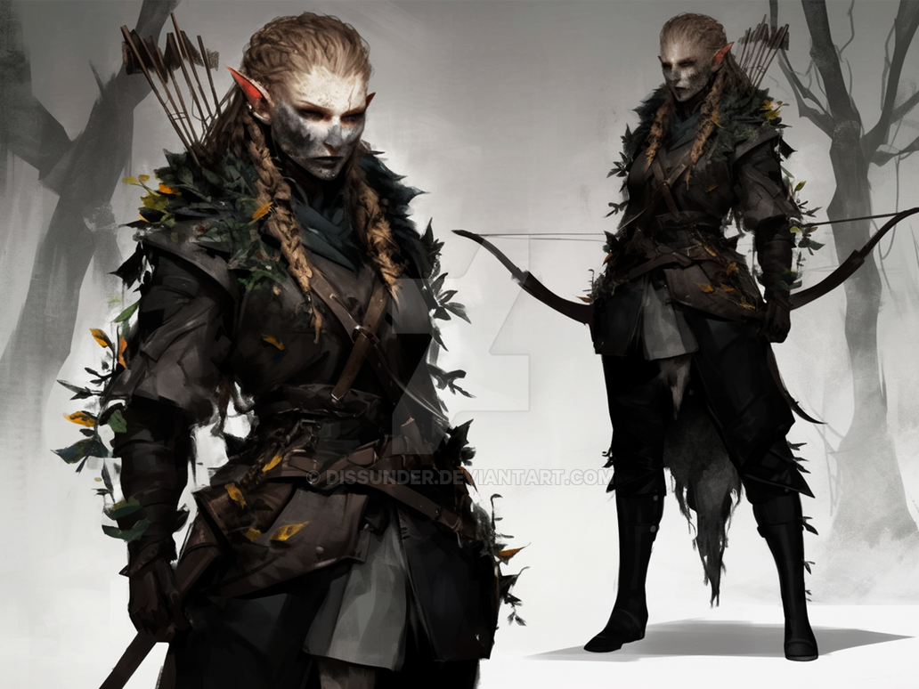 Drow Elf Ranger Forest Bikini Warrior DnD Adopt 6$ by Dissunder on ...