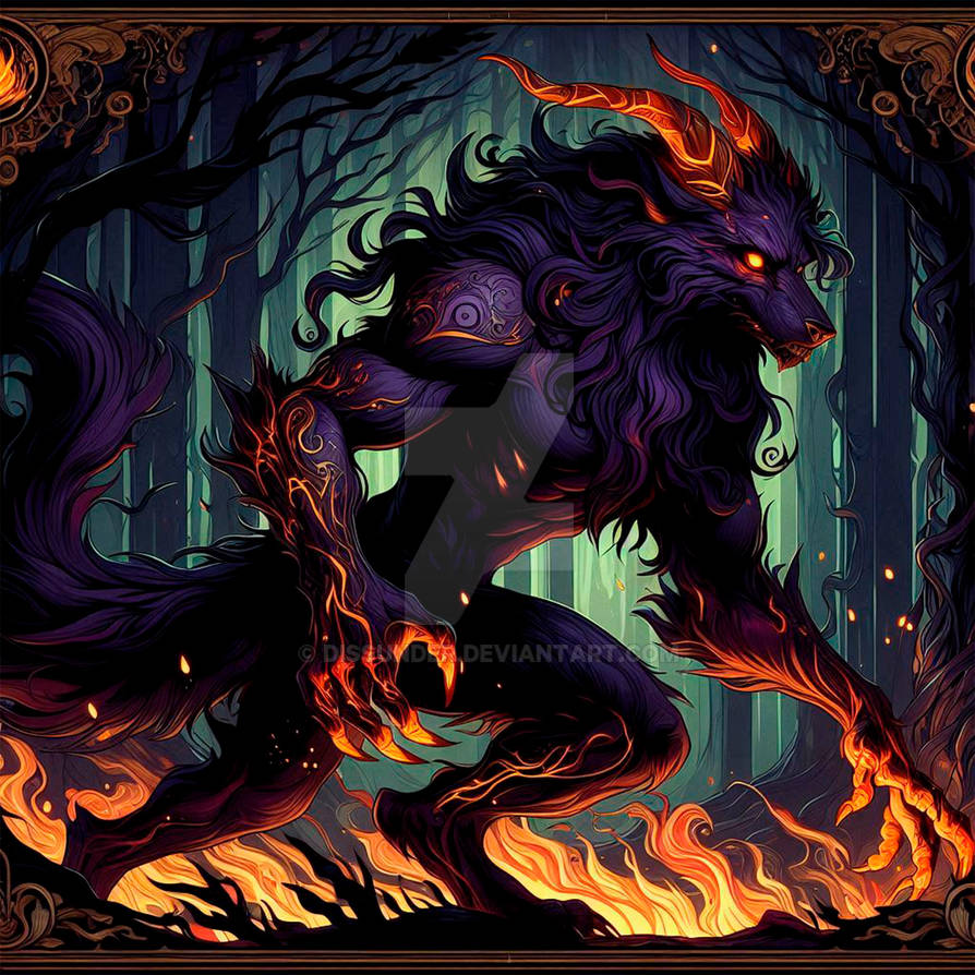 Cursed Wolves Horned Werewolf Cursed Wolf Creature Beast Art 7$ by Dissunder on ...