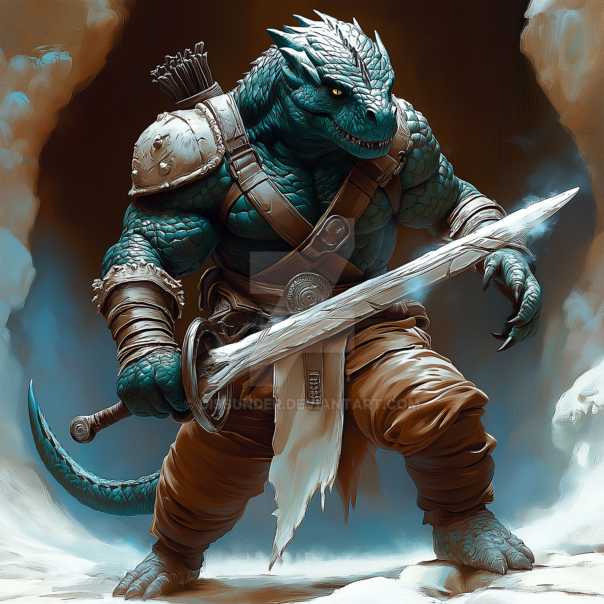 Dragonborn Riding Lizard Draconian Dragonborn Lizardman Reptilian Barbarian by Dissunder on ...