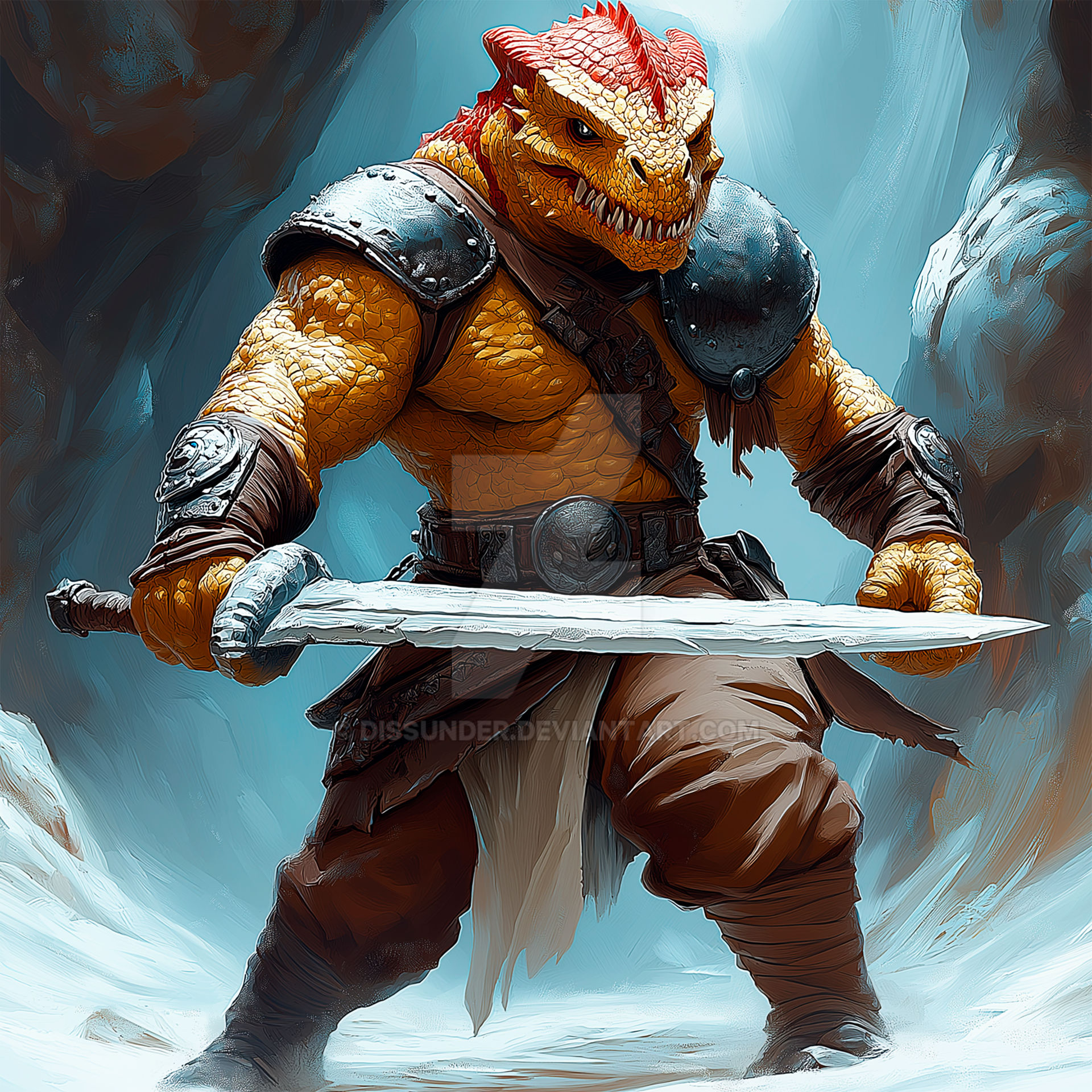 Dragonborn Riding Lizard Draconian Dragonborn Lizardman Reptilian Barbarian by Dissunder on ...