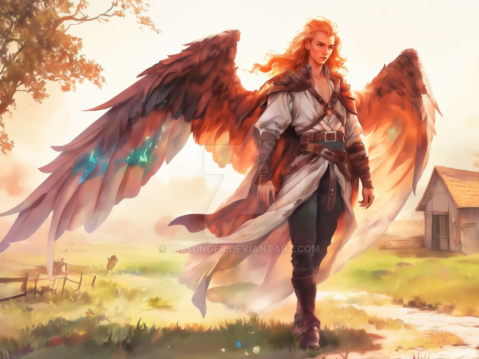 Angel Winged Male Fantasy Character Art DnD Epic by Dissunder on DeviantArt