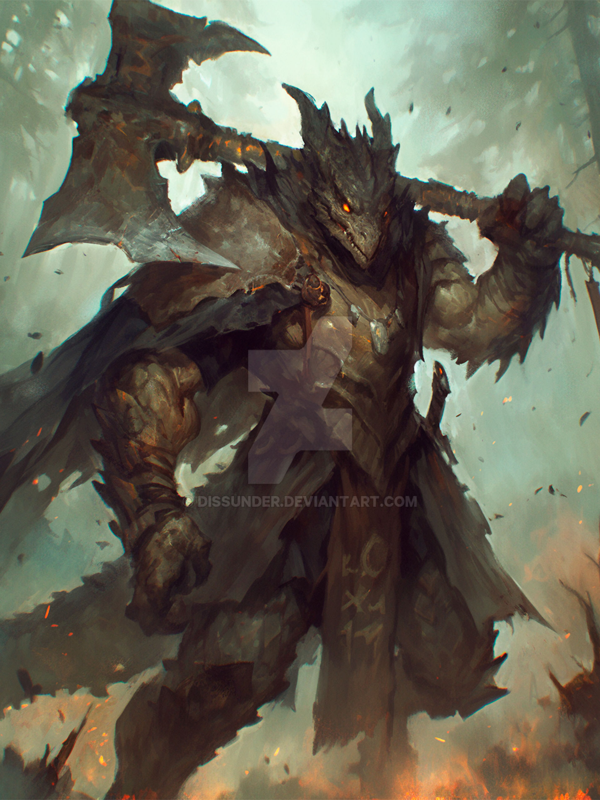 Dragonborn Riding Lizard Draconian Dragonborn Argonian Lizardman Reptilian by Dissunder on ...