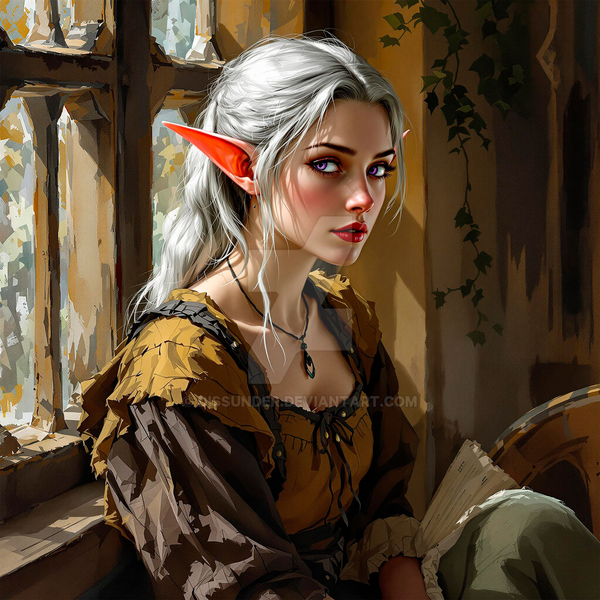 Goethic Elf Gothic Elf Princess Lady Victorian DnD Fantasy Art by Dissunder on ...