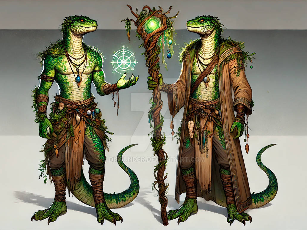 Lizardfolk Reptilian Sorcerer Shaman Magician DnD by Dissunder on ...