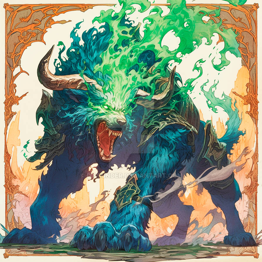 Cursed Wolves Horned Cursed Beast Wolf Werewolf Monster Creature by Dissunder on ...