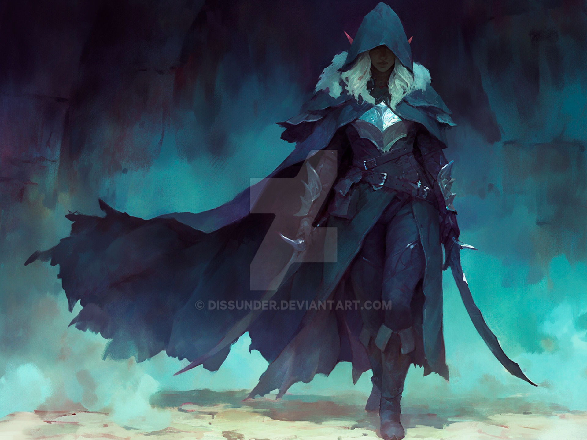 Hooded Elf Drow Female Assassin Epic Fantasy Art by Dissunder on DeviantArt