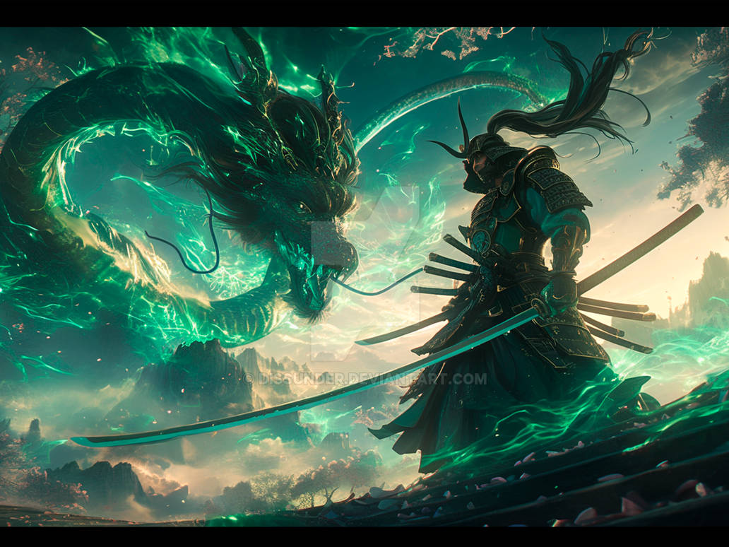 Samurai Dragon Epic Fantasy Oriental Art Adoptable by Dissunder on ...